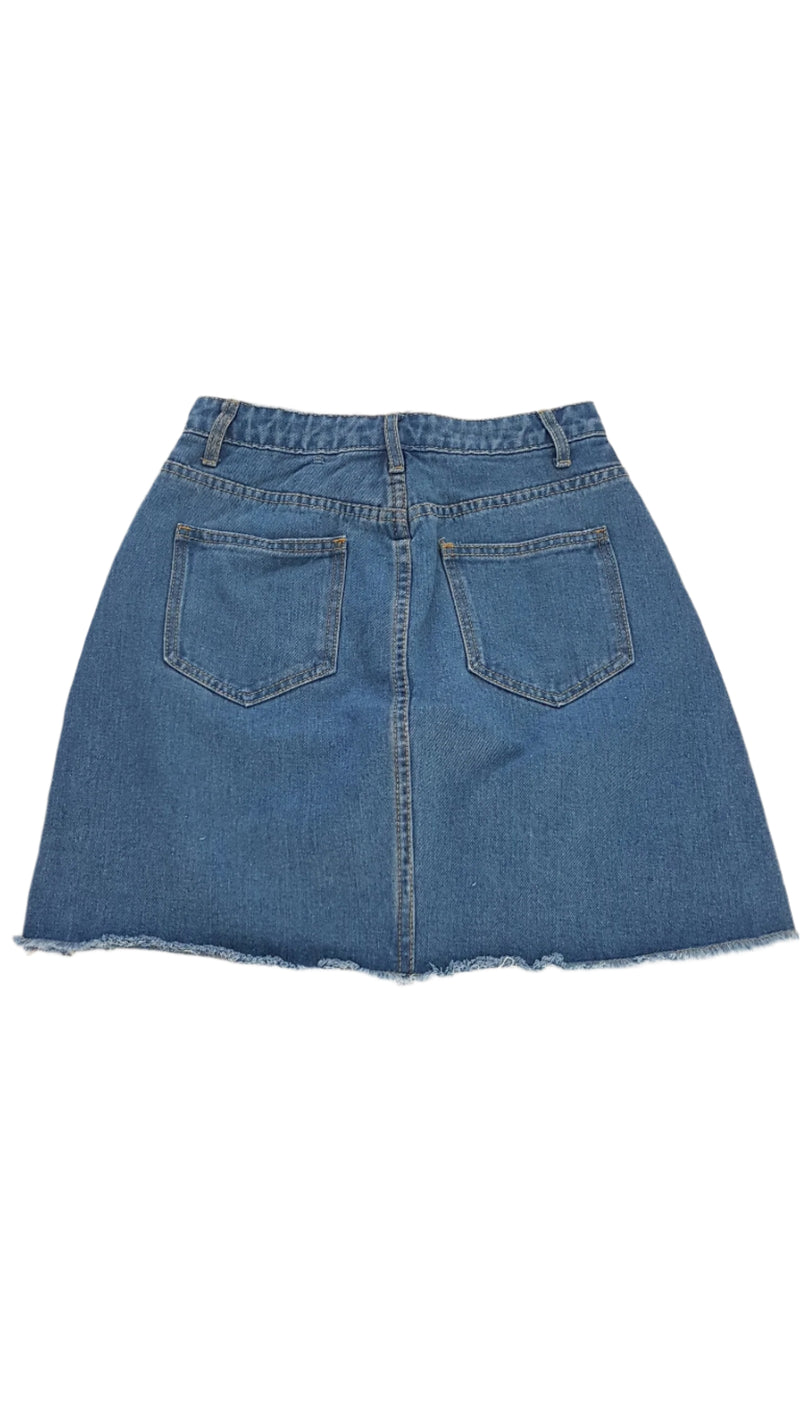 MISSQUIDED DENIM TRENDI FARMER SZOKNYA 164