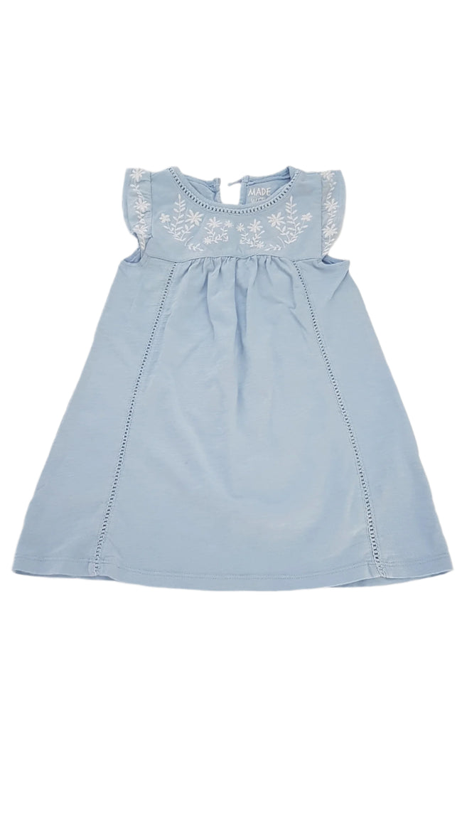 F&F  VILÁGOSKÉK PAMUT KISLÁNY RUHA 104 Hover Image