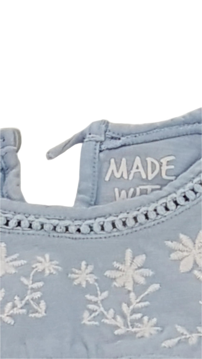 F&F  VILÁGOSKÉK PAMUT KISLÁNY RUHA 104 Main Image