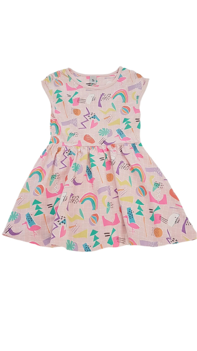 TU KIDS  VIDÁM MINTÁS, PAMUT KISLÁNY RUHA 98 Hover Image