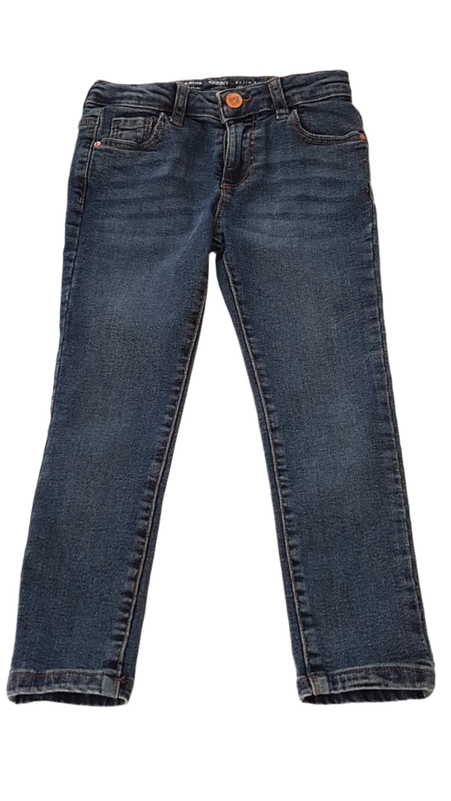 DENIM CO.SKINNY KOPTATOTT KISLÁNY FARMERNADRÁG ÁLLÍTHATÓ DERÉKRÉSSZEL 116