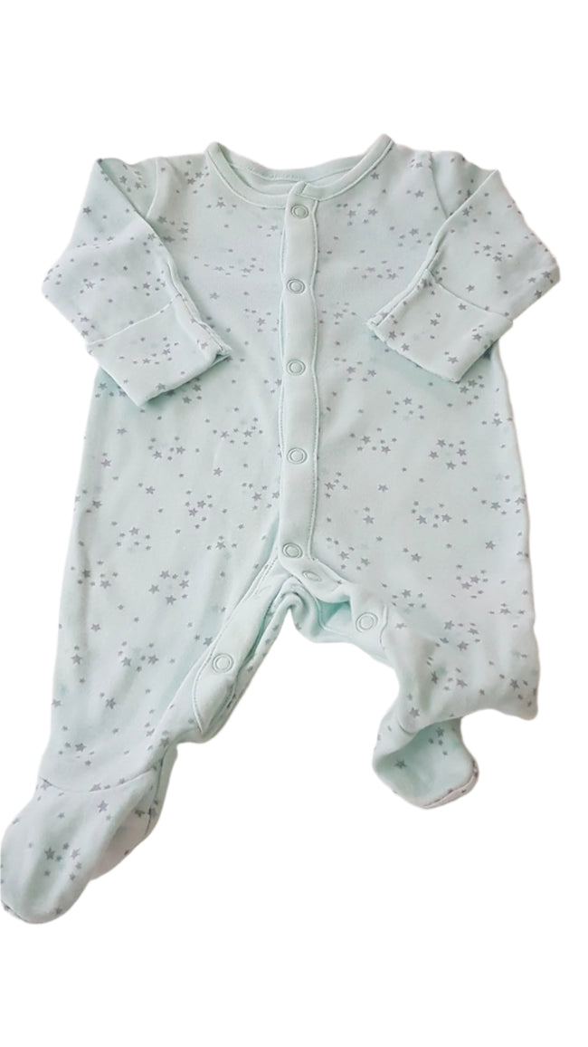 ÚJ MINI CLUB MENTA SZÍNŰ, CSILLAGOS UNISEX RUGI 50 Hover Image