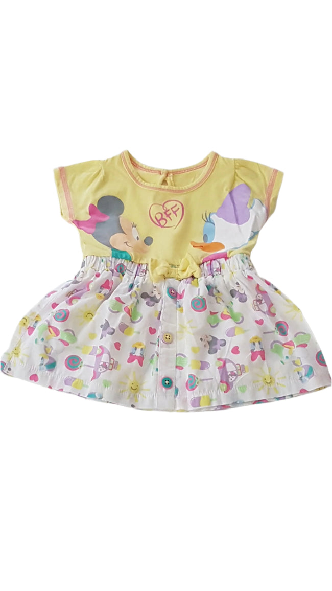 ÚJ GEORGE DISNEY MINNIE MOUSE ARANYOS KISLÁNY RUHÁCSKA 56-62 Hover Image