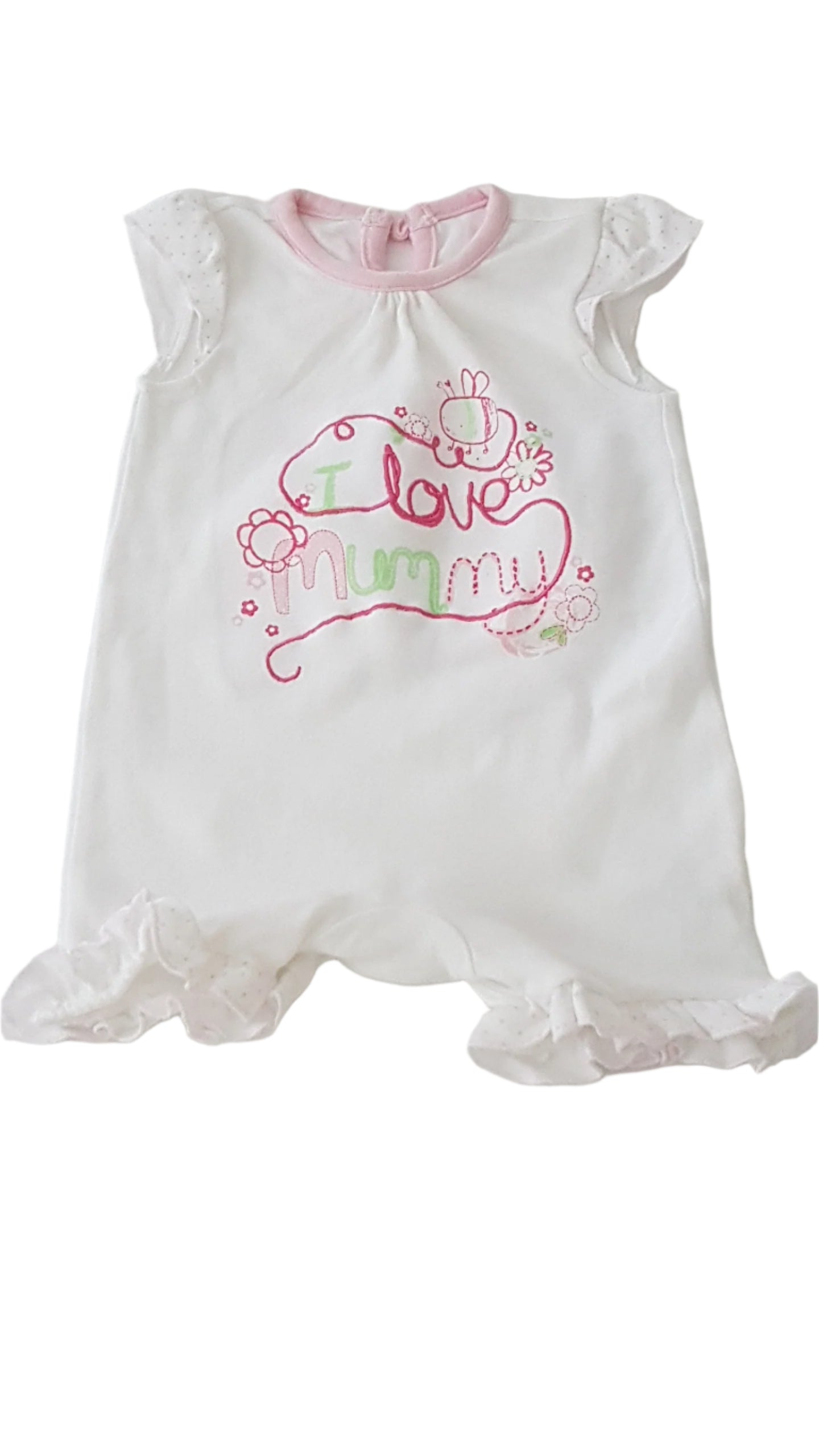 ÚJ GEORGE I LOVE MUMMY FELIRATOS KISLÁNY PLAYSUIT 56-62