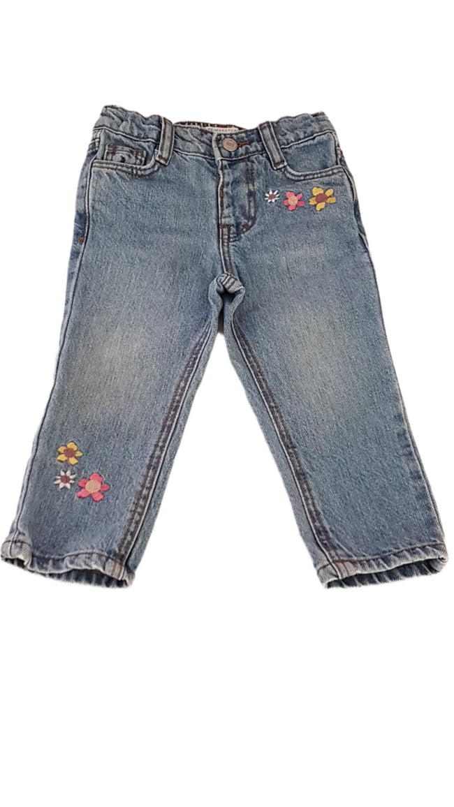 PRIMARK HÍMZETT KISLÁNY FARMER ÁLLÍTHATÓ GUMIS DERÉKRÉSSZEL 80 Hover Image