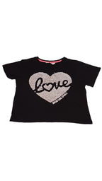 PRIMARK SIMIS ,LOVE FELIRATOS KISLÁNY CROP TOP 146