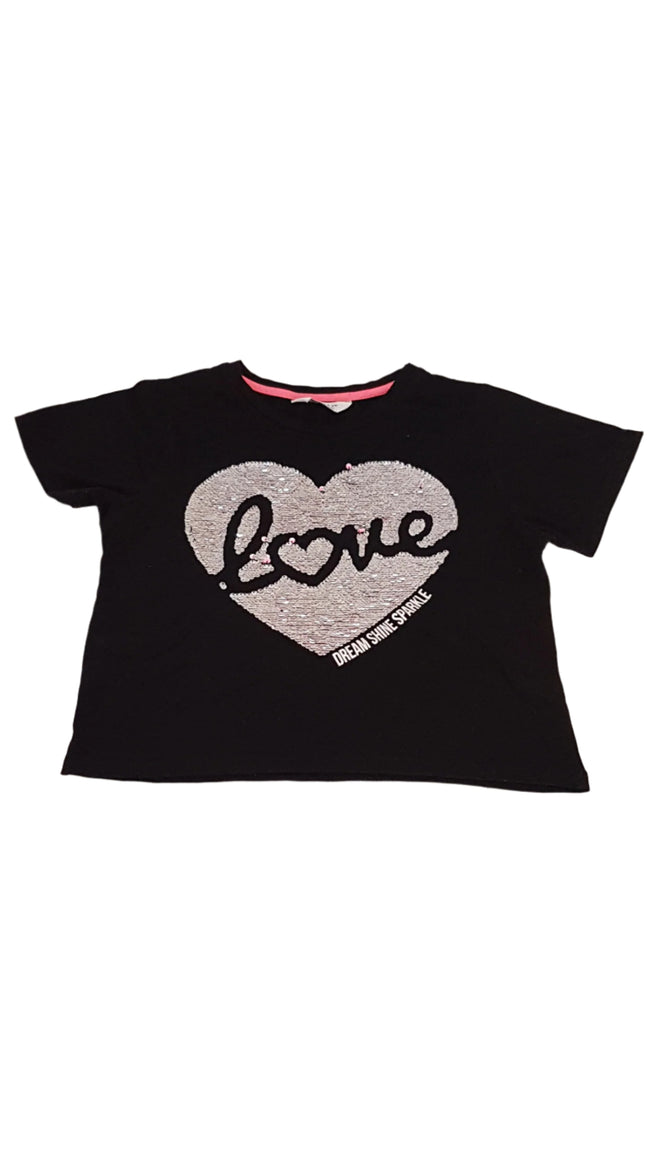 PRIMARK SIMIS ,LOVE FELIRATOS KISLÁNY CROP TOP 146 Main Image