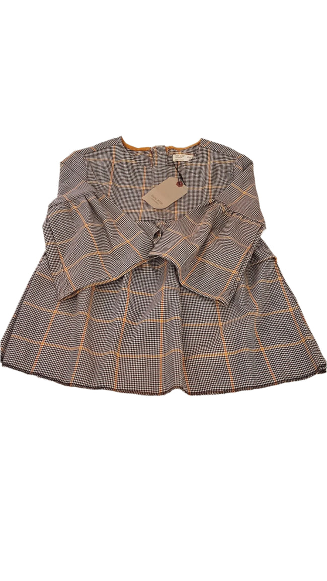 CÍMKÉS ZARA TRENDI KOCKÁS KISLÁNY  TUNIKA 140 Hover Image