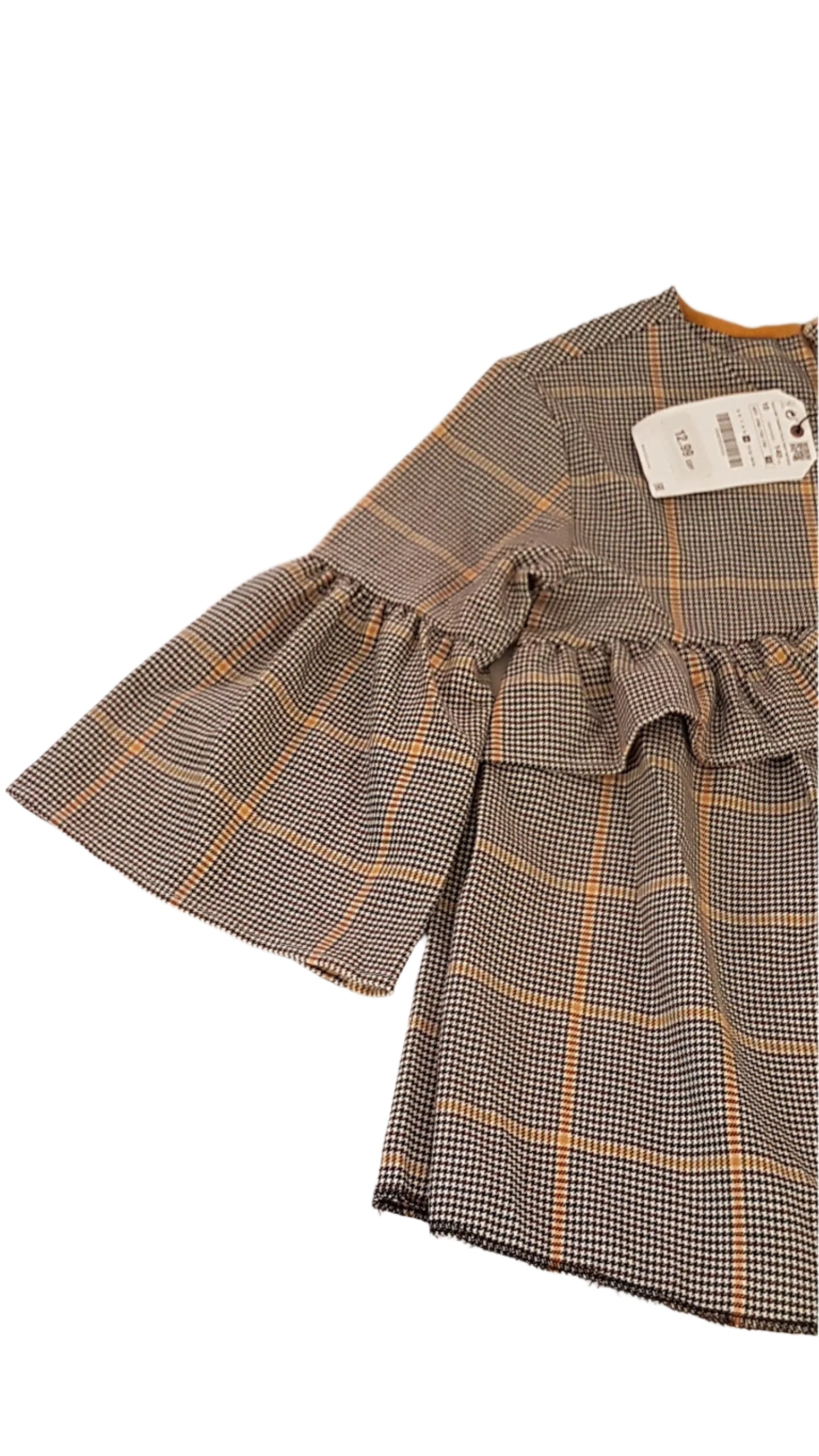 CÍMKÉS ZARA TRENDI KOCKÁS KISLÁNY  TUNIKA 140