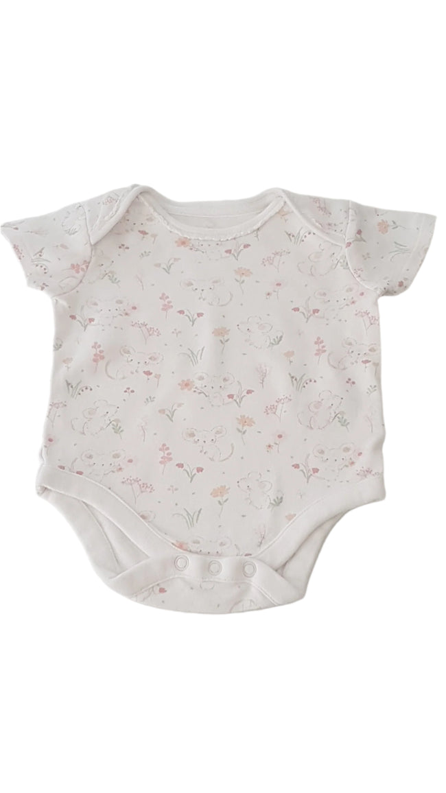 ÚJ MOTHERCARE VIRÁGOS- EGERES KISLÁNY BODY 68 Hover Image