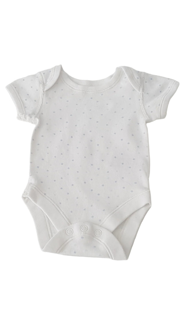 ÚJ M&S KÉK PÖTTYÖS UNISEX BODY 56 Hover Image
