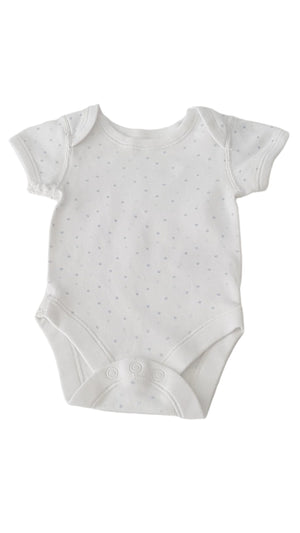 ÚJ M&S KÉK PÖTTYÖS UNISEX BODY 56