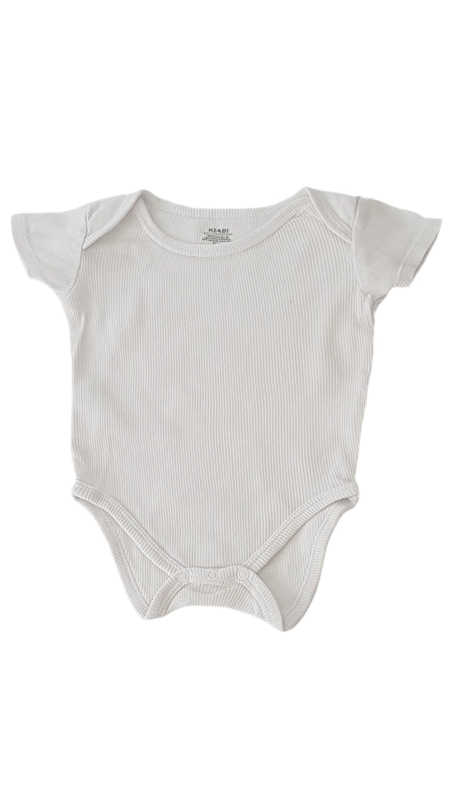 KIABI BORDÁZOTT, TÖRTFEHÉR UNISEX BODY 74-80