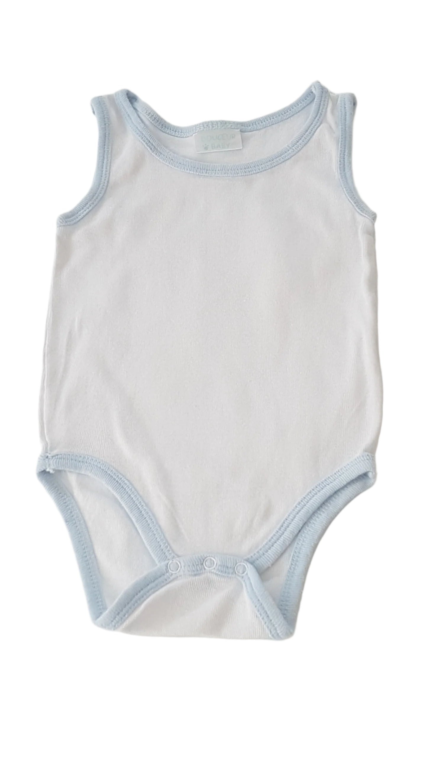 DOUCEUR BABY KÉK CSÍKOS KISFIÚ TRIKÓ-BODY 74