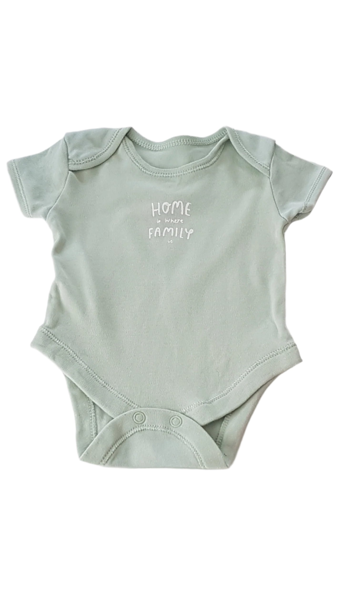 PRIMARK MENTA SZÍNŰ, FELIRATOS UNISEX BODY 62