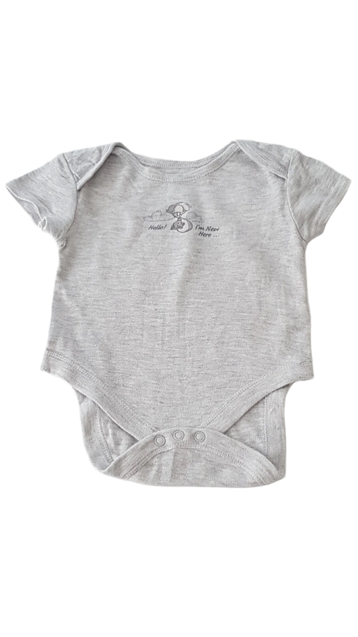 PRIMARK SZÜRKE SZÍNŰ , FELIRATOS KISFIÚ BODY 74