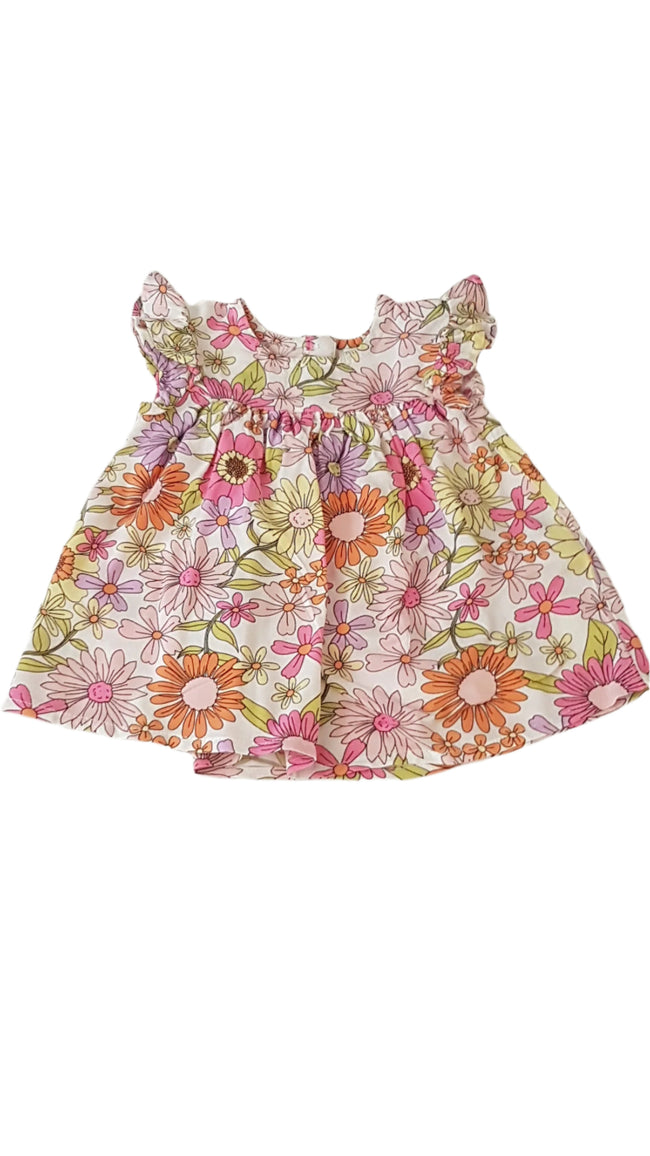 PRIMARK GYÖNYÖRŰ SZÍNES VIRÁGOS , LENGE KISLÁNY RUHÁCSKA 62 Hover Image