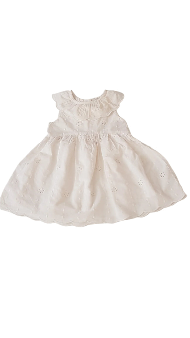 TU MADEIRÁS FEHÉR SZÍNŰ KISLÁNY RUHÁCSKA 62-68 Hover Image