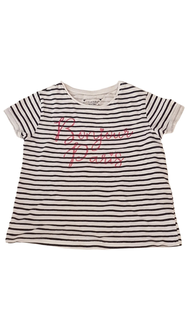 PRIMARK BONJOUR PARIS FELIRATOS KISLÁNY PÓLÓ 128 Hover Image