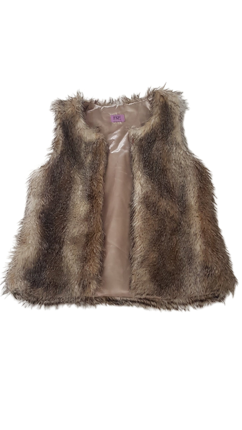 F&F KIDS  DIVATOS KISLÁNY SZŐRME MELLÉNY  122