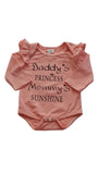 DADDY'S PRINCESS MOMMY'S SUNSHINE FELIRATOS KISLÁNY BODY 62