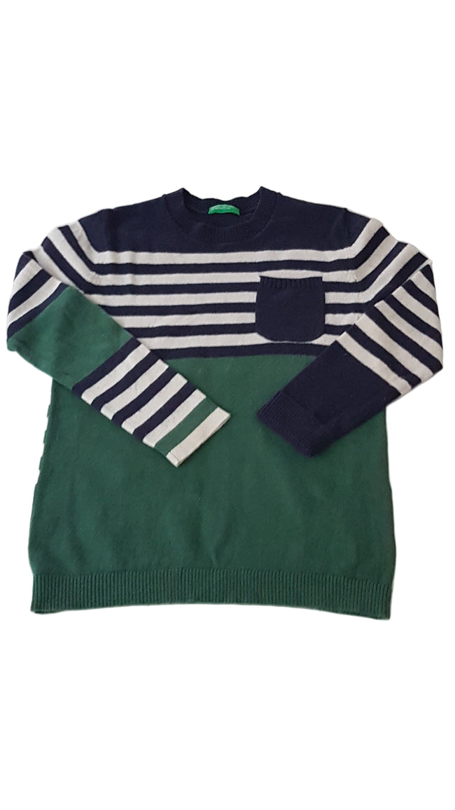 BENETTON CSÍKOS KISFIÚ  PULÓVER  110 Hover Image