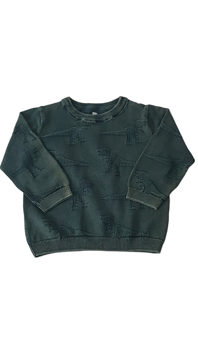 M&S KOPTATOTT, DINÓS KISFIÚ PULÓVER 92 Hover Image