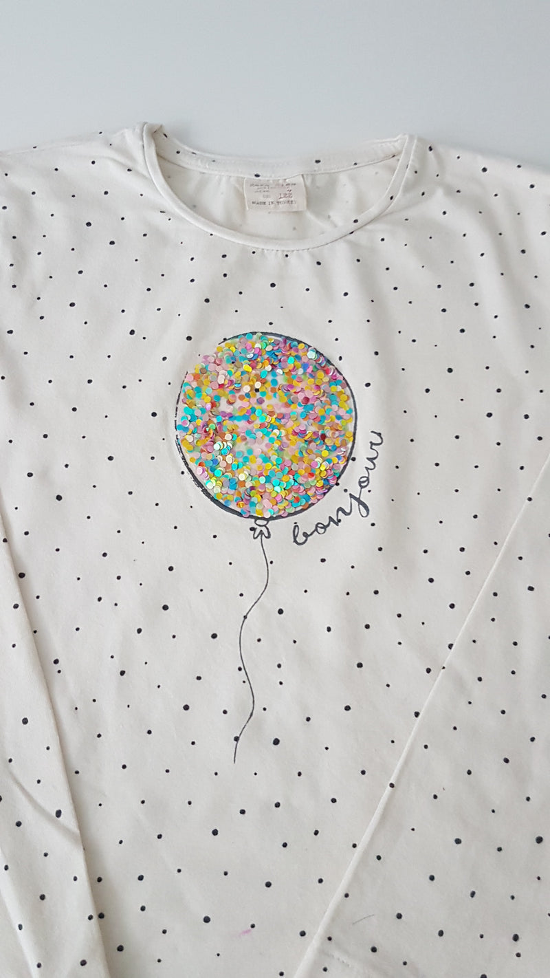 ZARA KIDS SZÍNES FLITTERES KISLÁNY FELSŐ 122