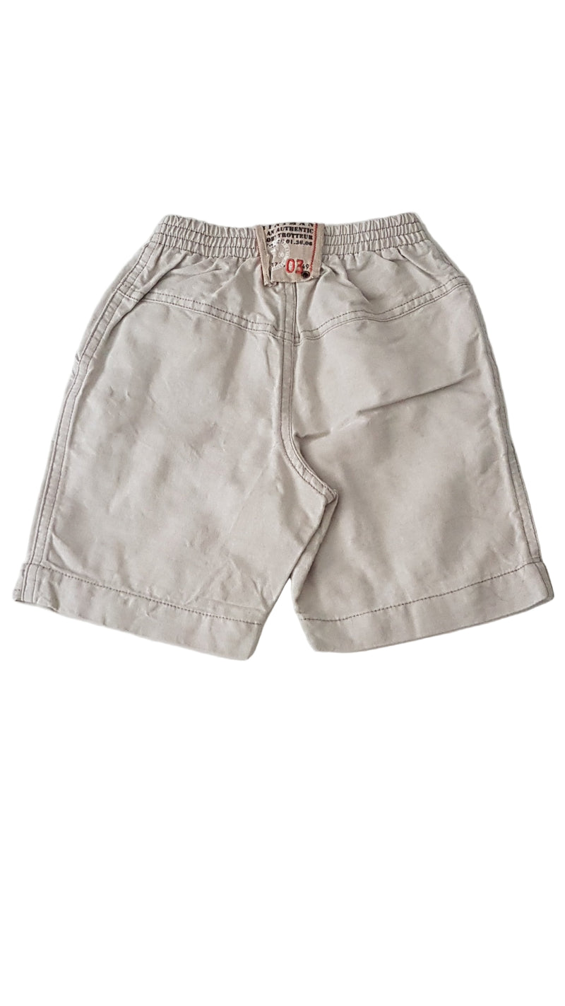 MINIMAN VÁSZON KISFIÚ RÖVIDNADRÁG ÁLLÍTHATÓ GUMIS DERÉKRÉSSZEL  86-92