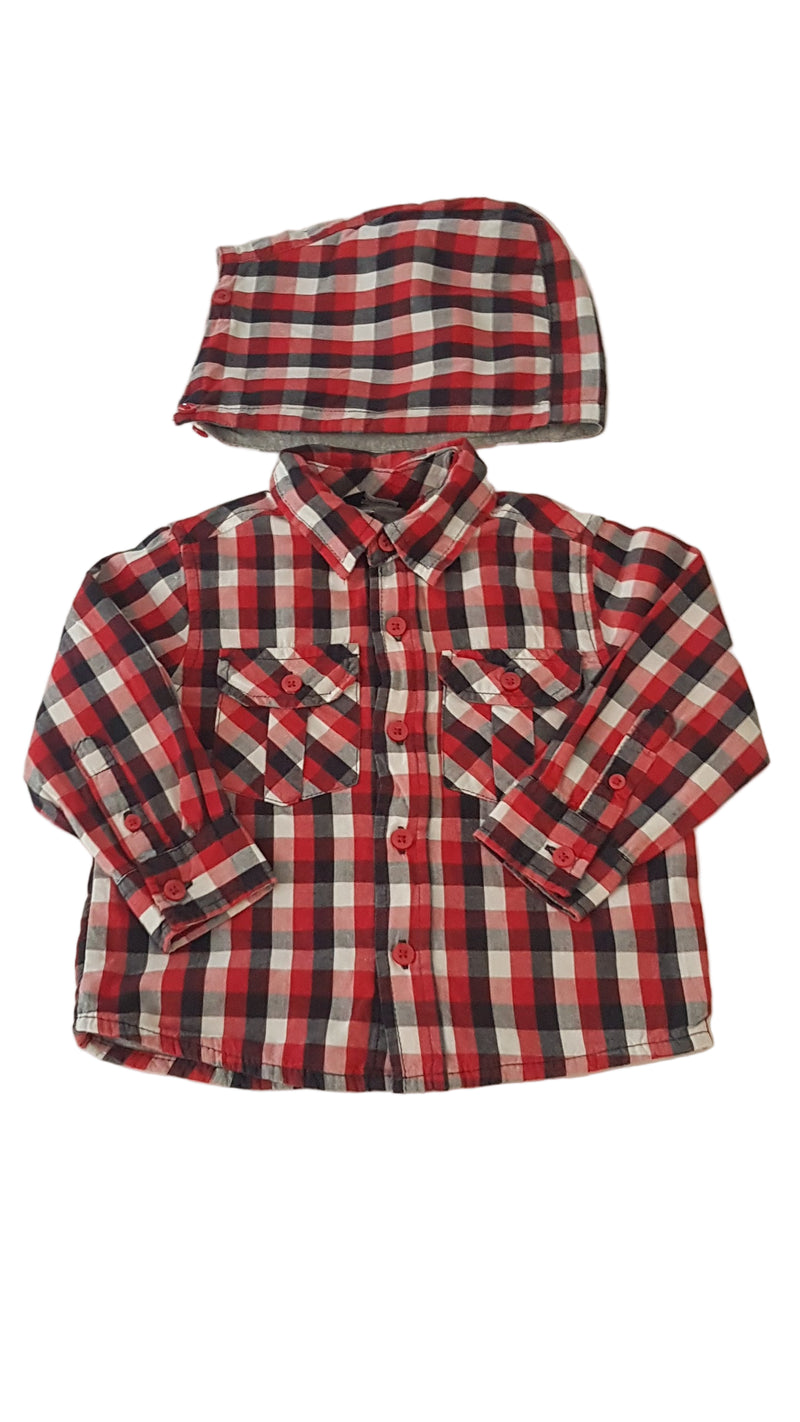 GEORGE VÉKONY BÉLELT,KAPUCNIS, KOCKÁS ,VAGÁNY KISFIÚ ING 80-86