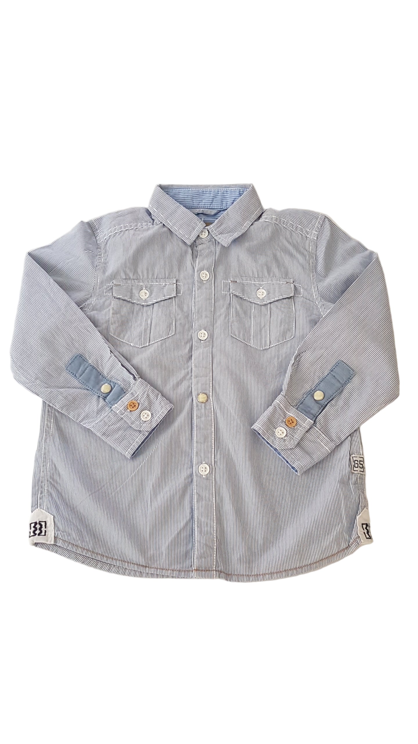 NEXT KÉK-FEHÉR CSÍKOS KISFIÚ ING 98