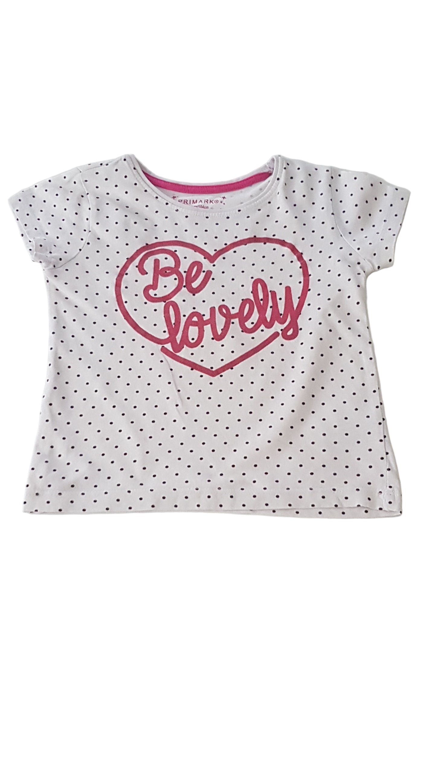 PRIMARK  BE LOVELY FELIRATOS ,CSILLOGÓS KISLÁNY PÓLÓ 104
