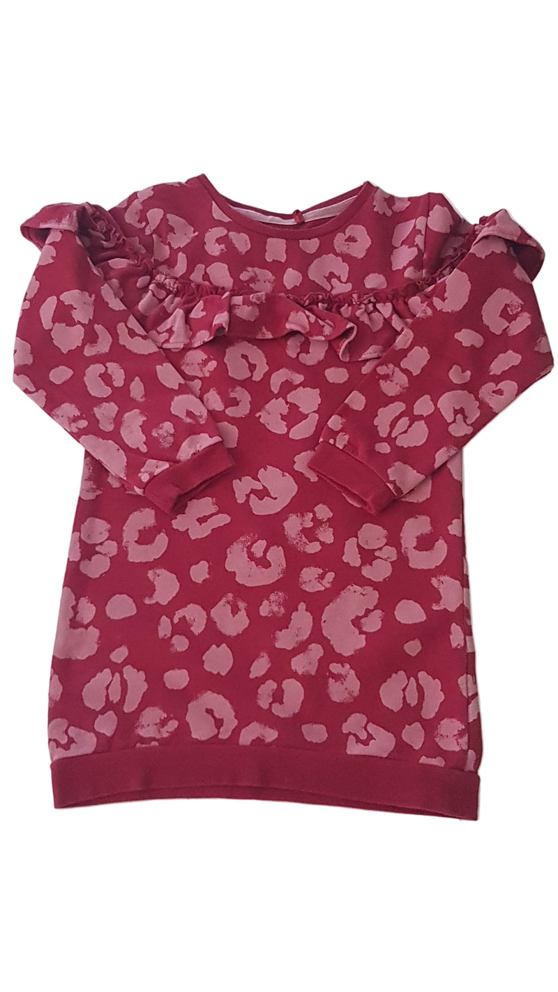 MOTHERCARE FODROS, OCELOT MINTÁS KISLÁNY RUHA 110