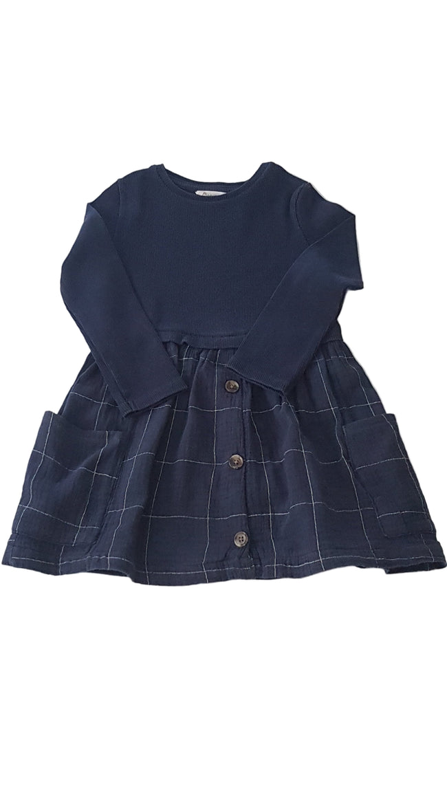 MANGO SÖTÉTKÉK KISLÁNY RUHA 140 Hover Image