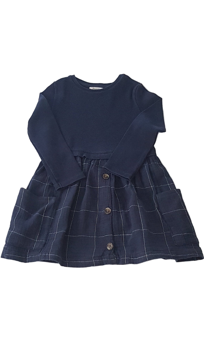 MANGO SÖTÉTKÉK KISLÁNY RUHA  110