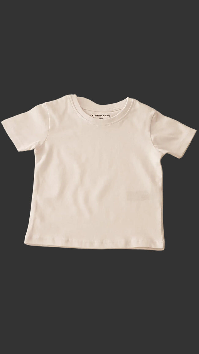 ÚJ PRIMARK FEHÉR SZÍNŰ UNISEX PAMUT PÓLÓ 80 Hover Image