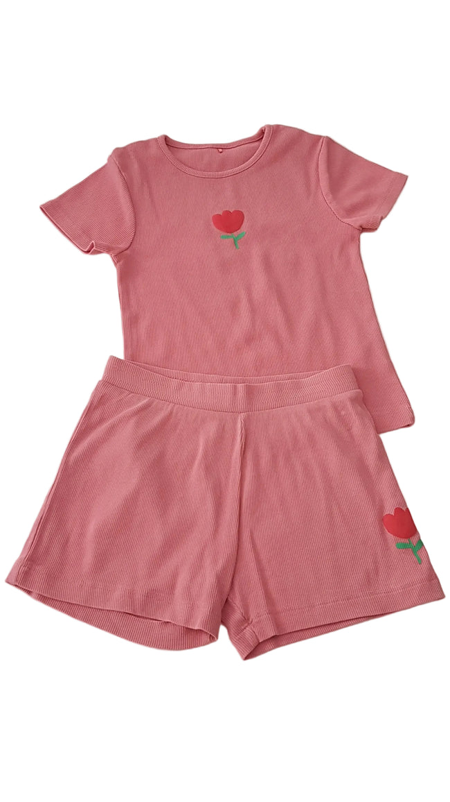 GEORGE PINK SZÍNŰ, TULIPÁNOS KISLÁNY SZETT 110-116 Hover Image