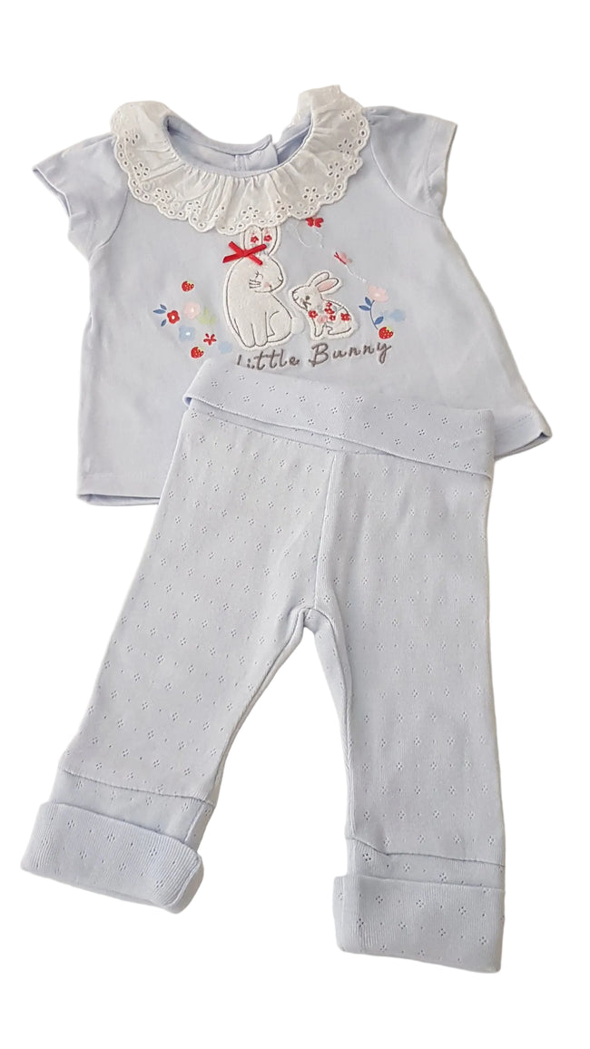 ÚJ NUTMEG LITTLE BUNNY FELIRATOS KISLÁNY SZETT  62 Hover Image