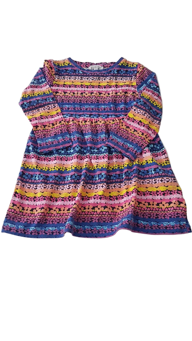 BLUEZOO SZÍNES MINTÁS KISLÁNY RUHA 104 Hover Image