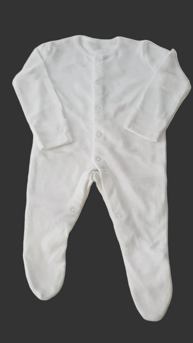 ÚJ F&F FEHÉR SZÍNŰ UNISEX PAMUT RUGDALÓZÓ  62 Hover Image