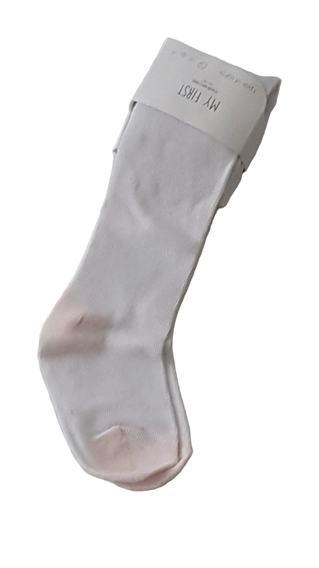 ÚJ MOTHERCARE FEHÉR -RÓZSASZÍN KISLÁNY HARISNYA 56-68 Hover Image