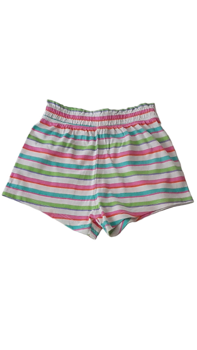 ÚJ PRIMARK SZÍNES CSÍKOS KISLÁNY RÖVIDNADRÁG 98 Hover Image