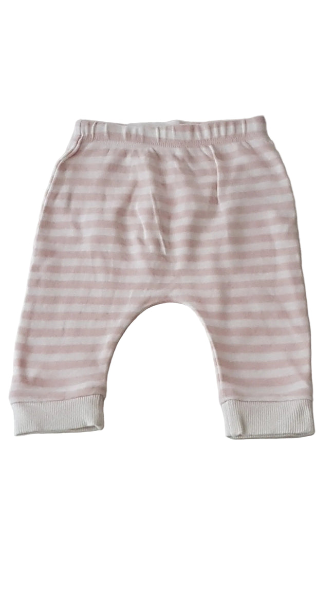 ÚJ MOTHERCARE RÓZSASZÍN-FEHÉR CSÍKOS KISLÁNY PAMUT NADRÁG 62 Hover Image