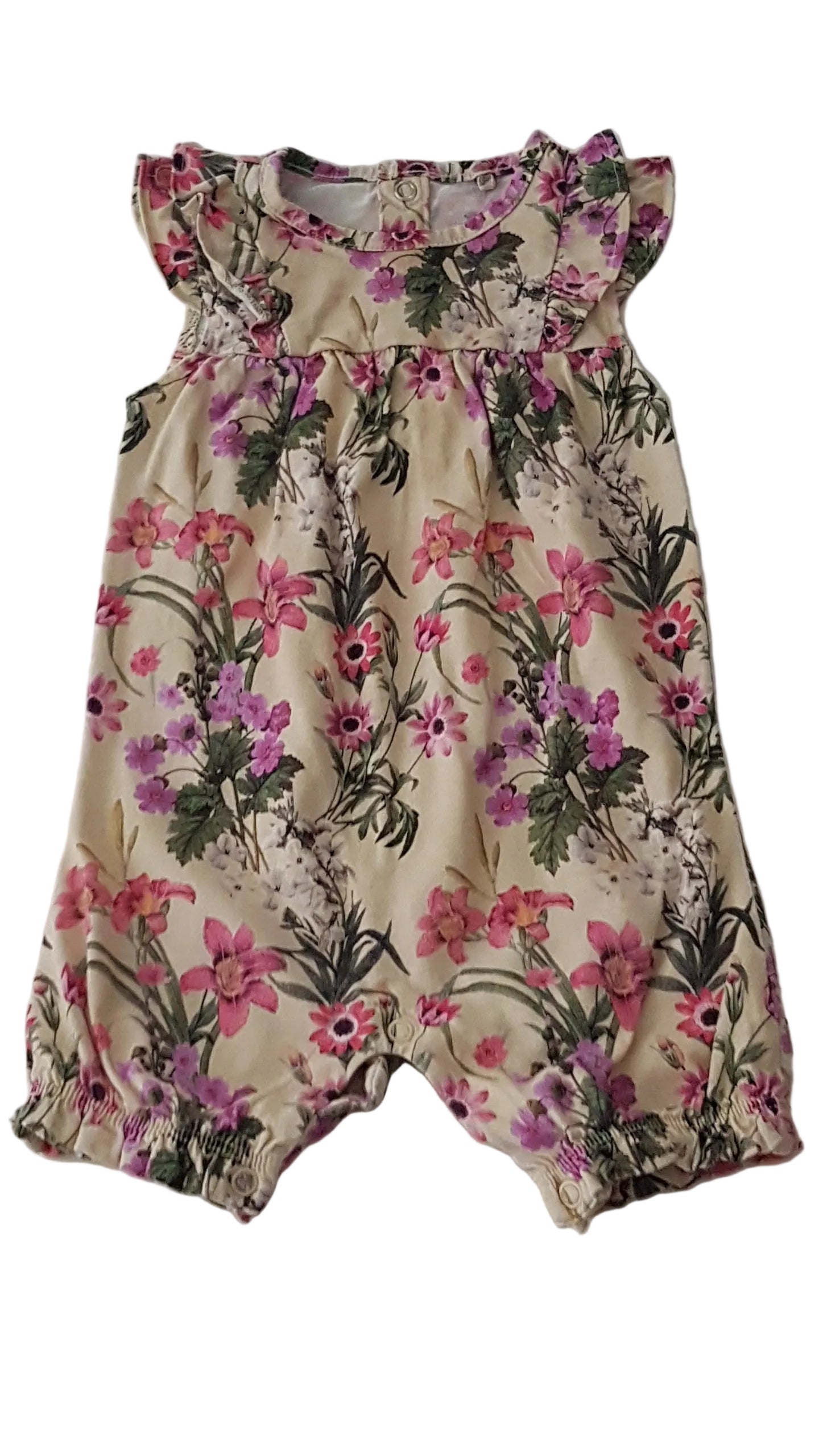 ÚJ TU GYÖNYÖRŰ VIRÁGOS KISLÁNY PLAYSUIT 68-74