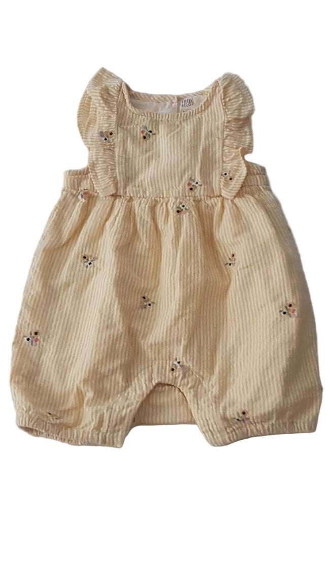 F&F CITROMSÁRGA, HÍMZETT VIRÁGOS KISLÁNY PLAYSUIT 80 Hover Image