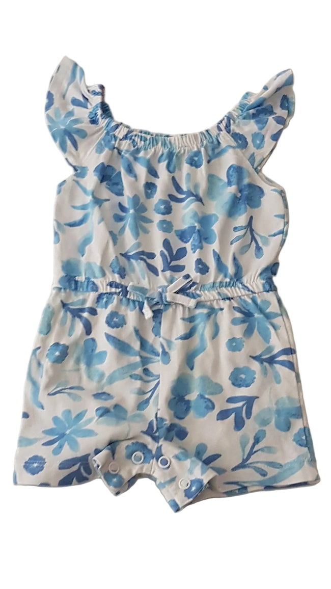 ÚJ BASIC KÉK VIRÁGOS KISLÁNY PLAYSUIT 68 Hover Image