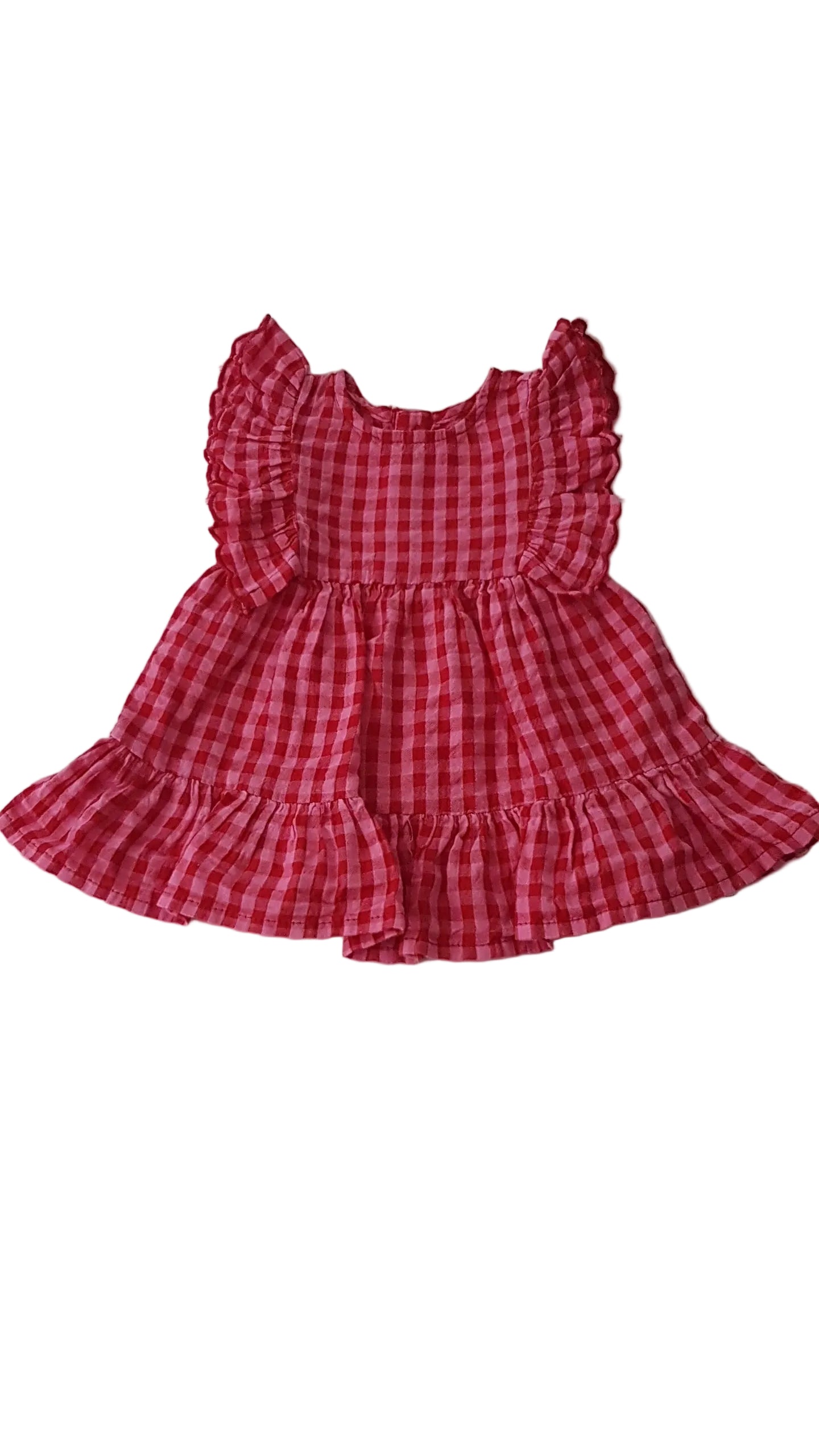 PRIMARK MÁLNA SZÍNŰ, KOCKÁS KISLÁNY RUHA 62