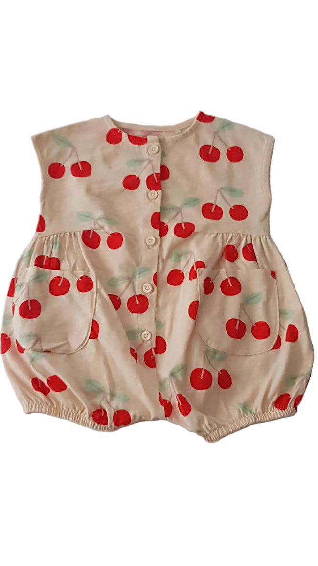ÚJ NEXT CSERESZNYÉS KISLÁNY PLAYSUIT 62 Hover Image