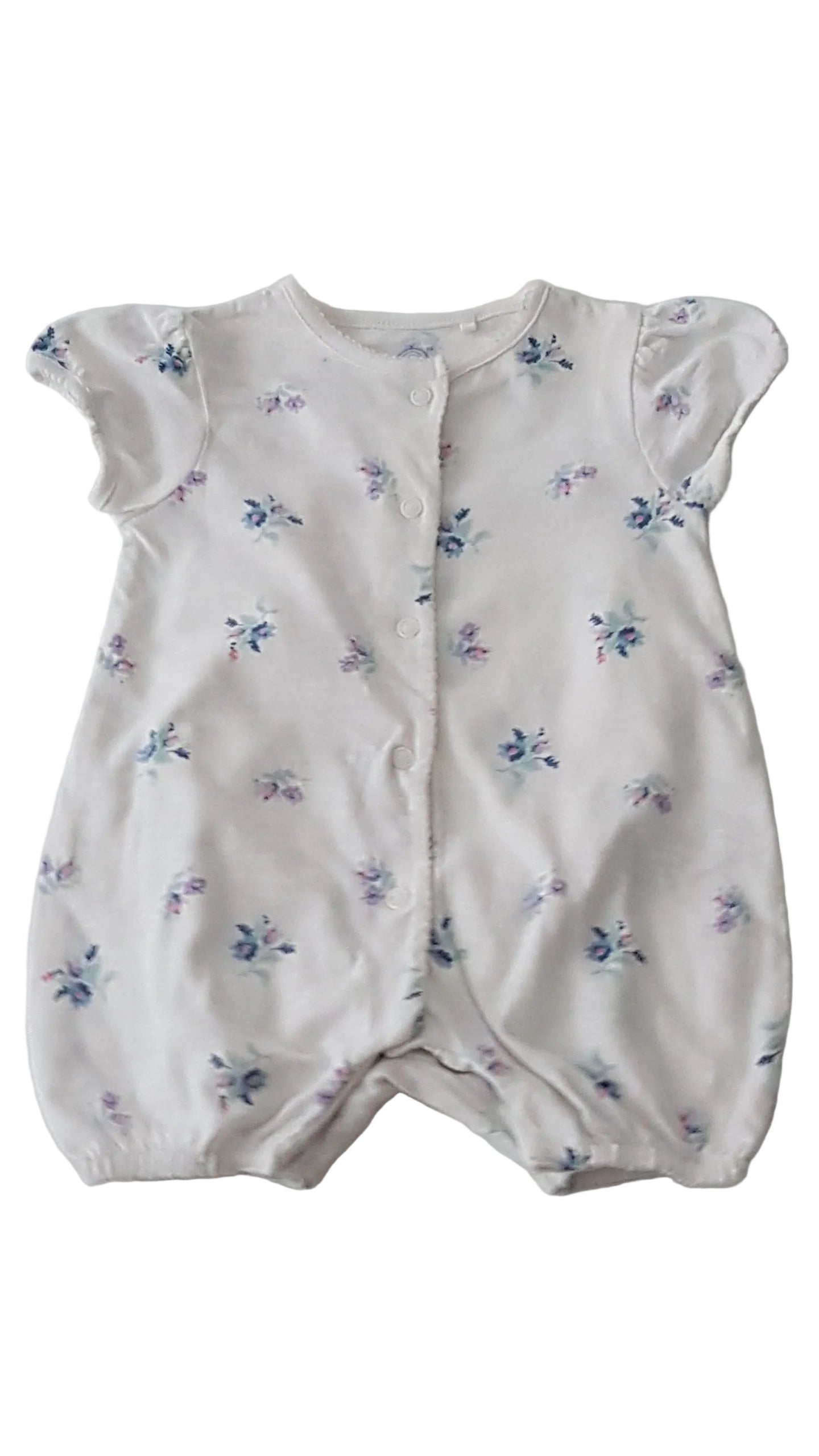 ÚJ NEXT RÓZSASZÍN-KÉK VIRÁGOS KISLÁNY PLAYSUIT 62