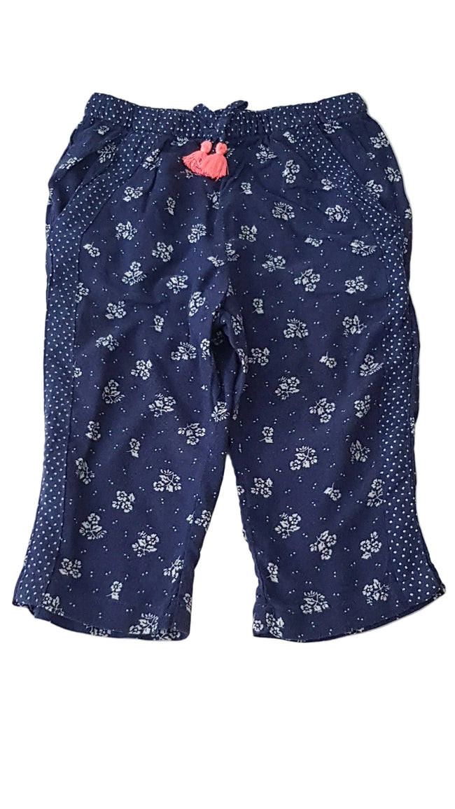 H&M SÖTÉTKÉK- VIRÁGOS, LENGE KISLÁNY NADRÁG 92 Hover Image